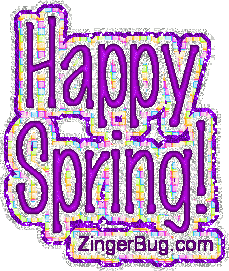 Click to get the codes for this image. Happy Spring Purple Glitter, Spring Free Image, Glitter Graphic, Greeting or Meme for Facebook, Twitter or any forum or blog.