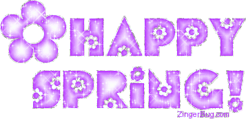 Click to get the codes for this image. Happy Spring Purple Glitter Text, Spring Free Image, Glitter Graphic, Greeting or Meme for Facebook, Twitter or any forum or blog.