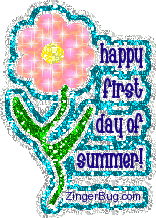 Click to get the codes for this image. Happy First Day of Summer Glitter Flower, Summer Free Image, Glitter Graphic, Greeting or Meme for Facebook, Twitter or any forum or blog.