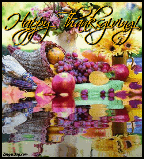 Click to get the codes for this image. Happy Thanksgiving Cornucopia Ripples, Thanksgiving Glitter Graphic, Comment, Meme, GIF or Greeting