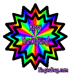 Click to get the codes for this image. Happy Thanksgiving Rainbow Starburst, Thanksgiving Free Image, Glitter Graphic, Greeting or Meme for Facebook, Twitter or any forum or blog.