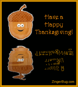Click to get the codes for this image. This cute graphic shows an acorn smile face reflected in an animated pool. The comment reads: Have a Happy Thanksgiving!