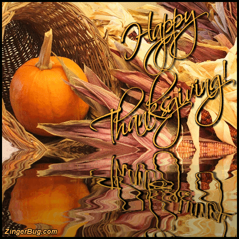 Click to get the codes for this image. Happy Thanksgiving Reflecting Pumpkin And Harvest Corn, Thanksgiving Glitter Graphic, Comment, Meme, GIF or Greeting