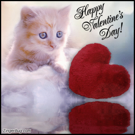 Click to get the codes for this image. Happy Valentines Day Kitten Heart Reflections, Valentines Day Glitter Graphic, Comment, Meme, GIF or Greeting