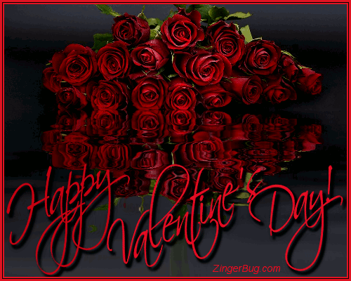 Click to get the codes for this image. Happy Valentines Day Red Roses Reflections, Valentines Day Glitter Graphic, Comment, Meme, GIF or Greeting