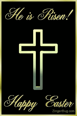 Click to get the codes for this image. He Is Risen 3d Happy Easter Cross, Easter Free Image, Glitter Graphic, Greeting or Meme for Facebook, Twitter or any forum or blog.