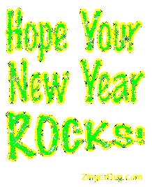 Click to get the codes for this image. Hope Your New Year Rocks Yellow Green, New Years Day Free Image, Glitter Graphic, Greeting or Meme for Facebook, Twitter or any forum or blog.