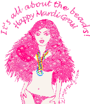 Click to get the codes for this image. Its All About The Beads Mardi Gras Girl, Mardi Gras Free Image, Glitter Graphic, Greeting or Meme for Facebook, Twitter or any forum or blog.