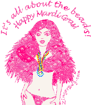 Click to get the codes for this image. Its All About The Beads Mardi Gras Girl, Mardi Gras Free Image, Glitter Graphic, Greeting or Meme for Facebook, Twitter or any forum or blog.