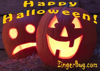 Click to get the codes for this image. Happy Halloween Jack-o-lanterns, Halloween Free Image, Glitter Graphic, Greeting or Meme for Facebook, Twitter or any forum or blog.