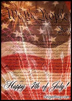 Click to get the codes for this image. Photo collage of fireworks, the declaration of Independence and an American Flag. The comment reads: Happy 4th of July!