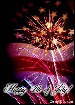 Click to get the codes for this image. Photo collage of fireworks and an American Flag. The comment reads: Happy 4th of July!