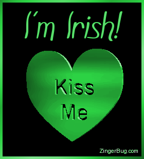 Click to get the codes for this image. Kiss Me I'm Irish 3d Heart, Saint Patricks Day Free Image, Glitter Graphic, Greeting or Meme for Facebook, Twitter or any forum or blog.