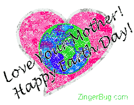 Click to get the codes for this image. Love Your Mother Earth Day Heart, Earth Day Free Image, Glitter Graphic, Greeting or Meme for Facebook, Twitter or any forum or blog.