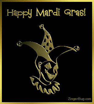 Click to get the codes for this image. Mardi Gras 3d Gold Jester, Mardi Gras Free Image, Glitter Graphic, Greeting or Meme for Facebook, Twitter or any forum or blog.