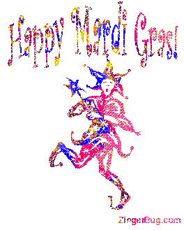 Click to get the codes for this image. Mardi Gras Dancing Jester, Mardi Gras Free Image, Glitter Graphic, Greeting or Meme for Facebook, Twitter or any forum or blog.