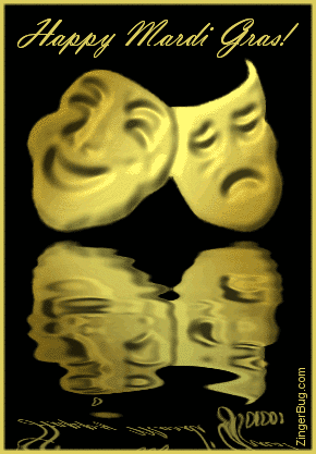 Click to get the codes for this image. Mardi Gras Reflecting Gold Masks, Mardi Gras Free Image, Glitter Graphic, Greeting or Meme for Facebook, Twitter or any forum or blog.