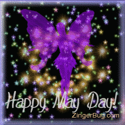 Click to get the codes for this image. May Day Fairy With Stars, May Day  Beltane Free Image, Glitter Graphic, Greeting or Meme for Facebook, Twitter or any forum or blog.