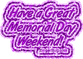 Click to get the codes for this image. Memorial Day Weekend Purple, Memorial Day Free Image, Glitter Graphic, Greeting or Meme for Facebook, Twitter or any forum or blog.