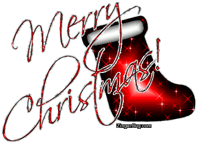 Click to get the codes for this image. Merry Christmas Glitter Script With Stocking, Christmas Free Image, Glitter Graphic, Greeting or Meme for Facebook, Twitter or any forum or blog.