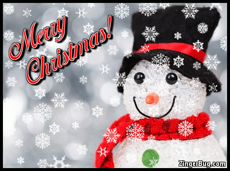 Click to get the codes for this image. Merry Christmas Snowman With Falling Snowflakes, Christmas Glitter Graphic, Comment, Meme, GIF or Greeting