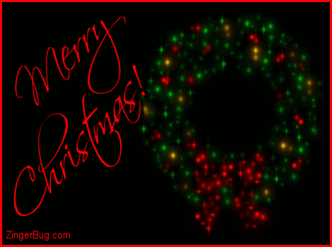 Click to get the codes for this image. Merry Christmas Sparkling Wreath, Christmas Glitter Graphic, Comment, Meme, GIF or Greeting