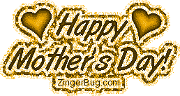 Click to get the codes for this image. Mother's Day Gold Hearts Glitter, Mothers Day Free Image, Glitter Graphic, Greeting or Meme for Facebook, Twitter or any forum or blog.