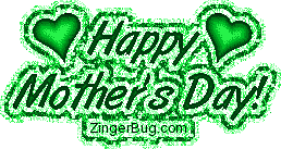 Click to get the codes for this image. Mother's Day Green Hearts Glitter, Mothers Day Free Image, Glitter Graphic, Greeting or Meme for Facebook, Twitter or any forum or blog.