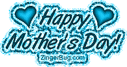 Click to get the codes for this image. Mother's Day Light Blue Hearts Glitter, Mothers Day Free Image, Glitter Graphic, Greeting or Meme for Facebook, Twitter or any forum or blog.