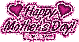 Click to get the codes for this image. Mother's Day Pink Hearts Glitter, Mothers Day Free Image, Glitter Graphic, Greeting or Meme for Facebook, Twitter or any forum or blog.