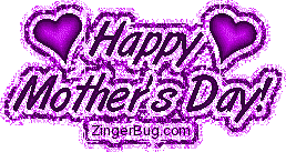 Click to get the codes for this image. Mother's Day Purple Heart Glitter, Mothers Day Free Image, Glitter Graphic, Greeting or Meme for Facebook, Twitter or any forum or blog.