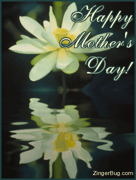 Click to get the codes for this image. This beautiful graphic shows a yellow Lily reflected in an animated pool. The comment reads: Happy Mother's Day!