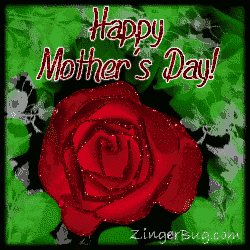 Click to get the codes for this image. Happy Mother's Day Glittered Rose, Mothers Day Free Image, Glitter Graphic, Greeting or Meme for Facebook, Twitter or any forum or blog.