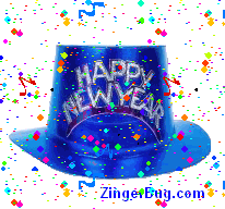 Click to get the codes for this image. Happy New Year Hat, New Years Day Free Image, Glitter Graphic, Greeting or Meme for Facebook, Twitter or any forum or blog.
