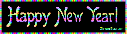 Click to get the codes for this image. Happy New Year Rainbow 3d Wave, New Years Day Free Image, Glitter Graphic, Greeting or Meme for Facebook, Twitter or any forum or blog.