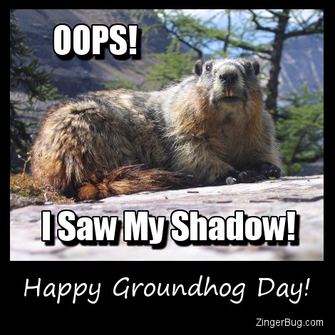 Click to get the codes for this image. Oops Groundhog Saw His Shadow, Groundhog Day Glitter Graphic, Comment, Meme, GIF or Greeting