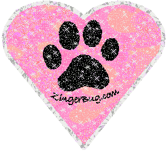 Click to get the codes for this image. Paw Heart Graphic, Valentines Day Free Image, Glitter Graphic, Greeting or Meme for Facebook, Twitter or any forum or blog.