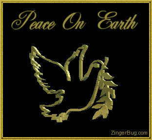 Click to get the codes for this image. Peace On Earth 3d Gold Dove, Christmas Free Image, Glitter Graphic, Greeting or Meme for Facebook, Twitter or any forum or blog.