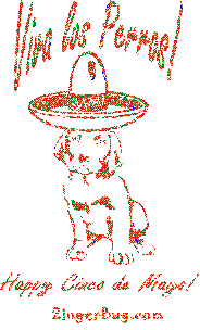 Click to get the codes for this image. Viva los Perros Happy Cinco de Mayo!, Cinco de Mayo Free Image, Glitter Graphic, Greeting or Meme for Facebook, Twitter or any forum or blog.