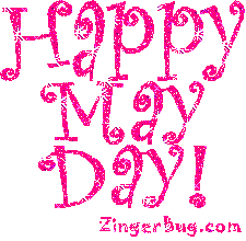 Click to get the codes for this image. Happy May Day Pink Glitter Text, May Day  Beltane Free Image, Glitter Graphic, Greeting or Meme for Facebook, Twitter or any forum or blog.