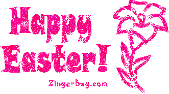 Click to get the codes for this image. Happy Easter Pink Lily, Easter Free Image, Glitter Graphic, Greeting or Meme for Facebook, Twitter or any forum or blog.