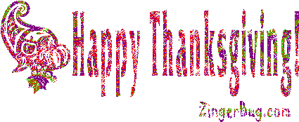 Click to get the codes for this image. Happy Thanksgiving glitter text with horn of plenty, Thanksgiving Free Image, Glitter Graphic, Greeting or Meme for Facebook, Twitter or any forum or blog.