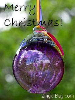 Click to get the codes for this image. Purple Christmas Ornament, Christmas Free Image, Glitter Graphic, Greeting or Meme for Facebook, Twitter or any forum or blog.