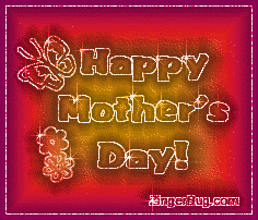 Click to get the codes for this image. Glitter Graphic of a butterfly & flowers with the comment: Happy Mother's Day!