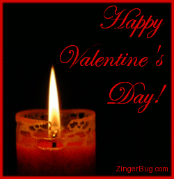 Click to get the codes for this image. this graphic shows an animated burning red candle. The comment reads: Happy Valentine's Day!