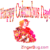 Click to get the codes for this image. Happy Columbus Day Glitter Graphic, Columbus Day Free Image, Glitter Graphic, Greeting or Meme for Facebook, Twitter or any forum or blog.