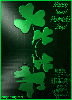 Click to get the codes for this image. This graphic shows 2 shamrocks reflecting in an animated pool. The comment reads: Happy Saint Patrick's Day!
