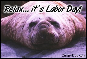 Click to get the codes for this image. This funny photo shows a fat sea lion with a funny smile on his face. The comment reads: Relax... It's Labor Day!