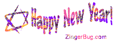Click to get the codes for this image. This glitter graphic shows a star of David and reads Happy New Year!