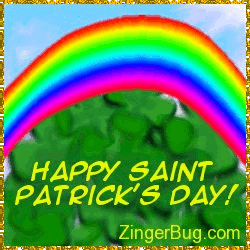 Click to get the codes for this image. Happy Saint Patrick's Day Rainbow, Saint Patricks Day Free Image, Glitter Graphic, Greeting or Meme for Facebook, Twitter or any forum or blog.
